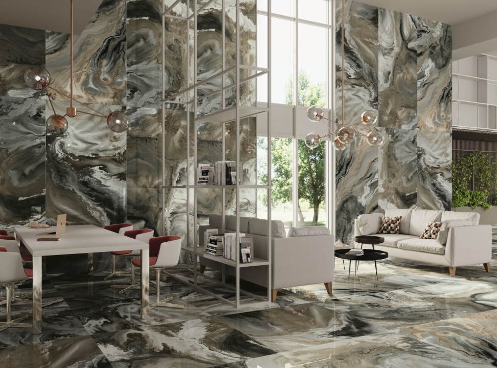 Okładzina ścienna do kuchni (Backsplash) ze spieku kwarcowego Baldocer Nexside Bron 120 x 260 cm, grubość 7 mm