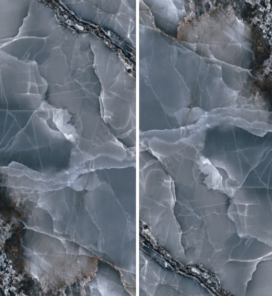 Okładzina ścienna do kuchni (Backsplash) ze spieku kwarcowego Baldocer Onyx Bleu 120 x 260 cm, grubość 7 mm