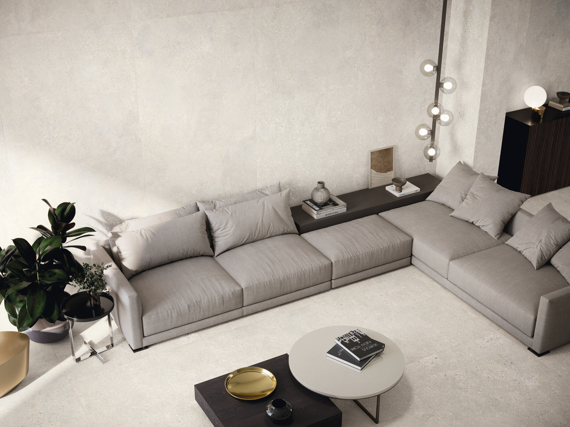 Okładzina ścienna do kuchni (Backsplash) ze spieku kwarcowego AB Promenade Creme 120 x 260 cm, grubość 6 mm