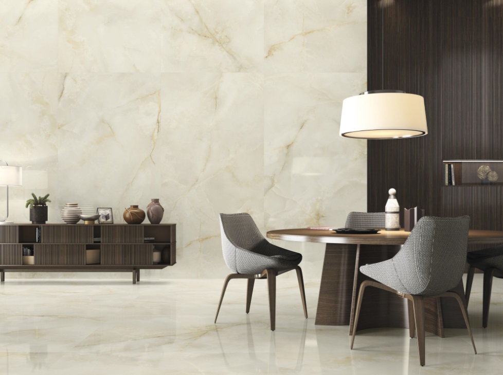 Fartuch kuchenny (Backsplash) ze spieku kwarcowego Baldocer Quios Cream 120 x 240 cm, grubość 7 mm