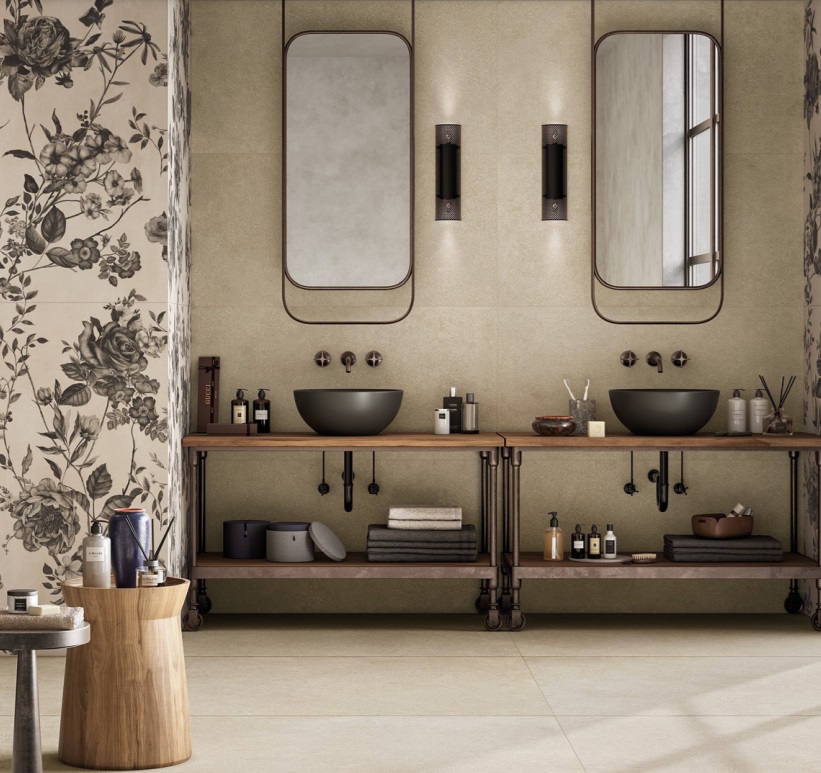 Fartuch kuchenny (Backsplash) ze spieku kwarcowego Mirage ReConcrete RO02 Carribean 120 x 278 cm, grubość 6 mm