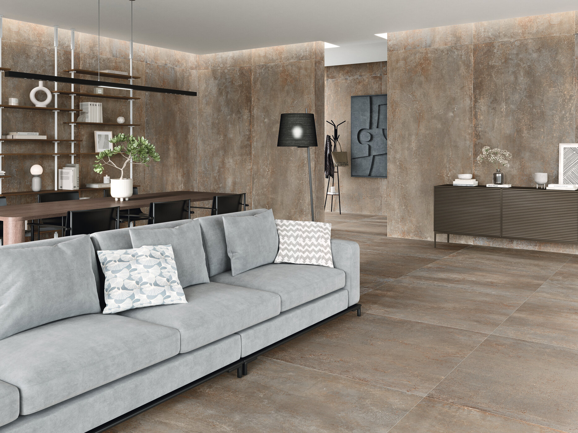 Okładzina ścienna do kuchni (Backsplash) ze spieku kwarcowego AB Rhodium Brass 120 x 260 cm, grubość 6 mm