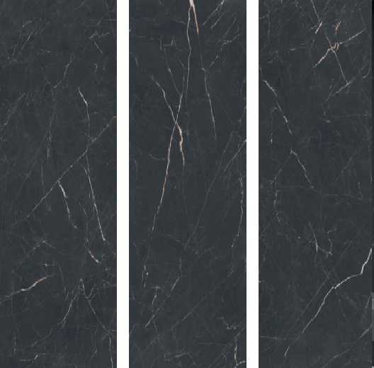 Okładzina ścienna do kuchni (Backsplash) ze spieku kwarcowego Alaplana Saint Laurent Black 120 x 280 cm, grubość 6 mm