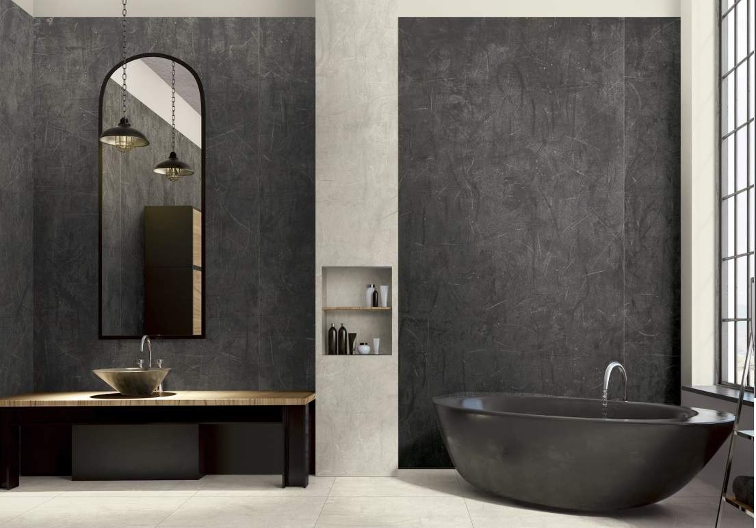Fartuch kuchenny (Backsplash) ze spieku kwarcowego Ava Scratch Moonlight 120 x 280 cm, grubość 6 mm