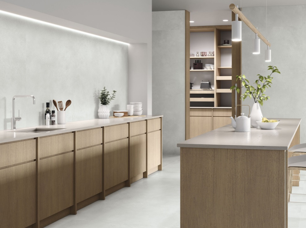 Fartuch kuchenny (Backsplash) ze spieku kwarcowego Baldocer Unik Ash 120 x 260 cm, grubość 6 mm lub 7 mm