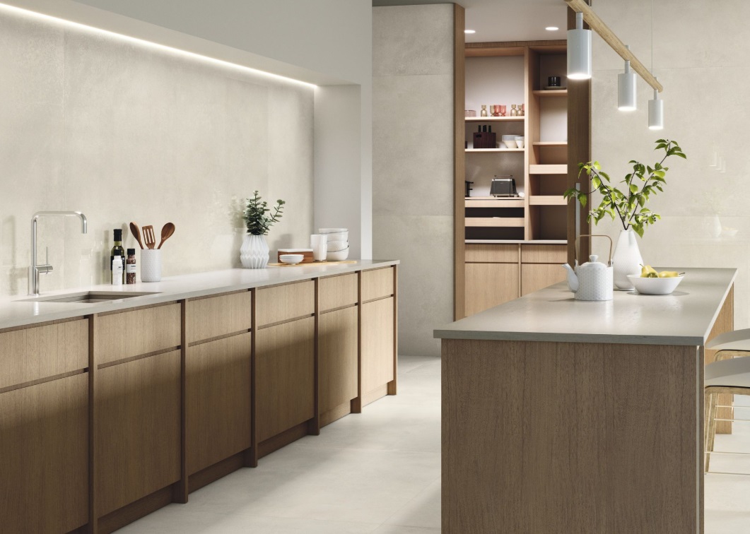 Fartuch kuchenny (Backsplash) ze spieku kwarcowego Baldocer Unik Ivory 120 x 260 cm, grubość 6 mm lub 7 mm
