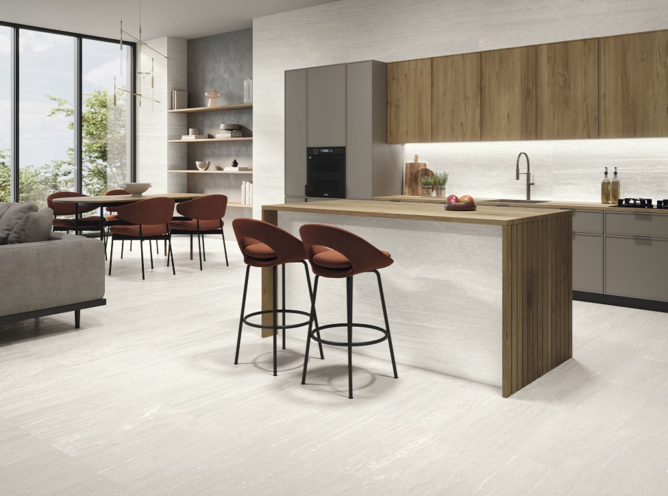 Fartuch kuchenny (Backsplash) ze spieku kwarcowego Baldocer Venice Bianco 120×260 cm, grubość 6 mm lub 7 mm