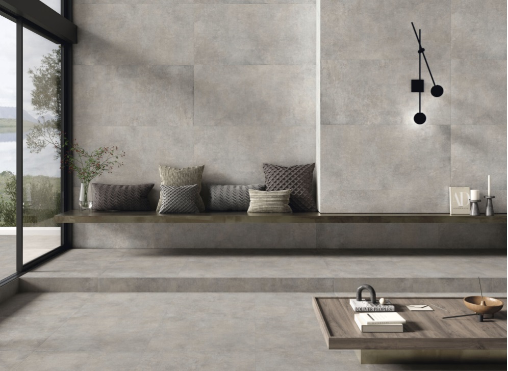 Fartuch kuchenny (Backsplash) ze spieku kwarcowego Baldocer Village Soft Cendre 120 x 280 cm, grubość 6 mm