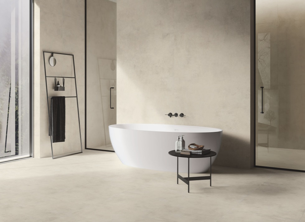 Fartuch kuchenny (Backsplash) ze spieku kwarcowego Baldocer Village Soft Sable 120 x 280 cm, grubość 6 mm