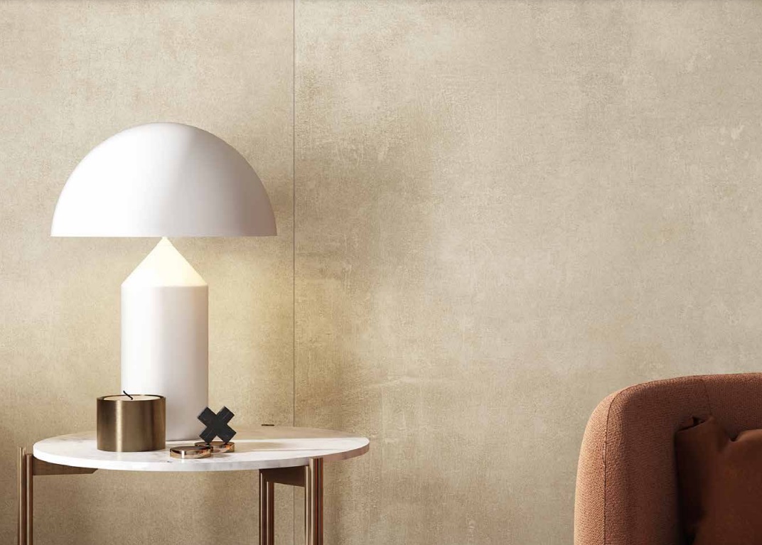 Okładzina ścienna do kuchni (Backsplash) ze spieku kwarcowego Rondine Volcano Beige 120 x 280 cm, grubość 6 mm