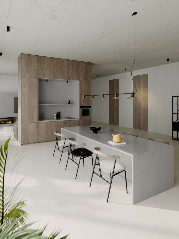 Blat kuchenny z konglomeratu Technistone Badal Grey, wykonany na wymiar, szary – polerowany