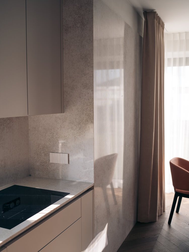 Blat kuchenny z konglomeratu Technistone Country Rose, wykonany na wymiar, beżowy – polerowany