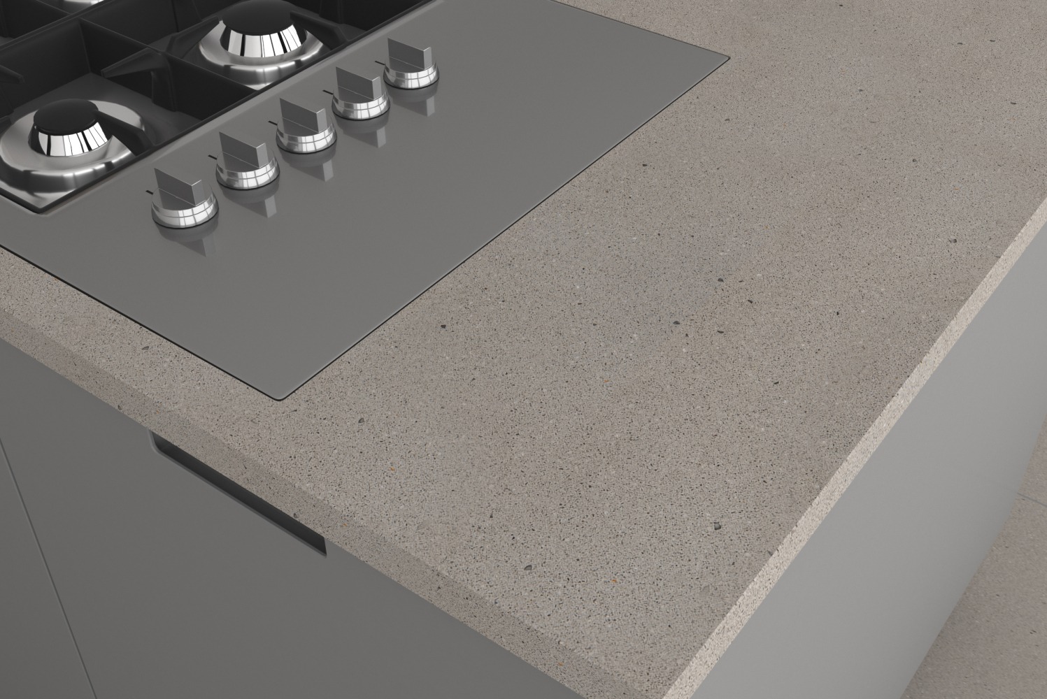 Blat kuchenny z konglomeratu Technistone Gobi Urban, wykonany na wymiar, szary – matowy