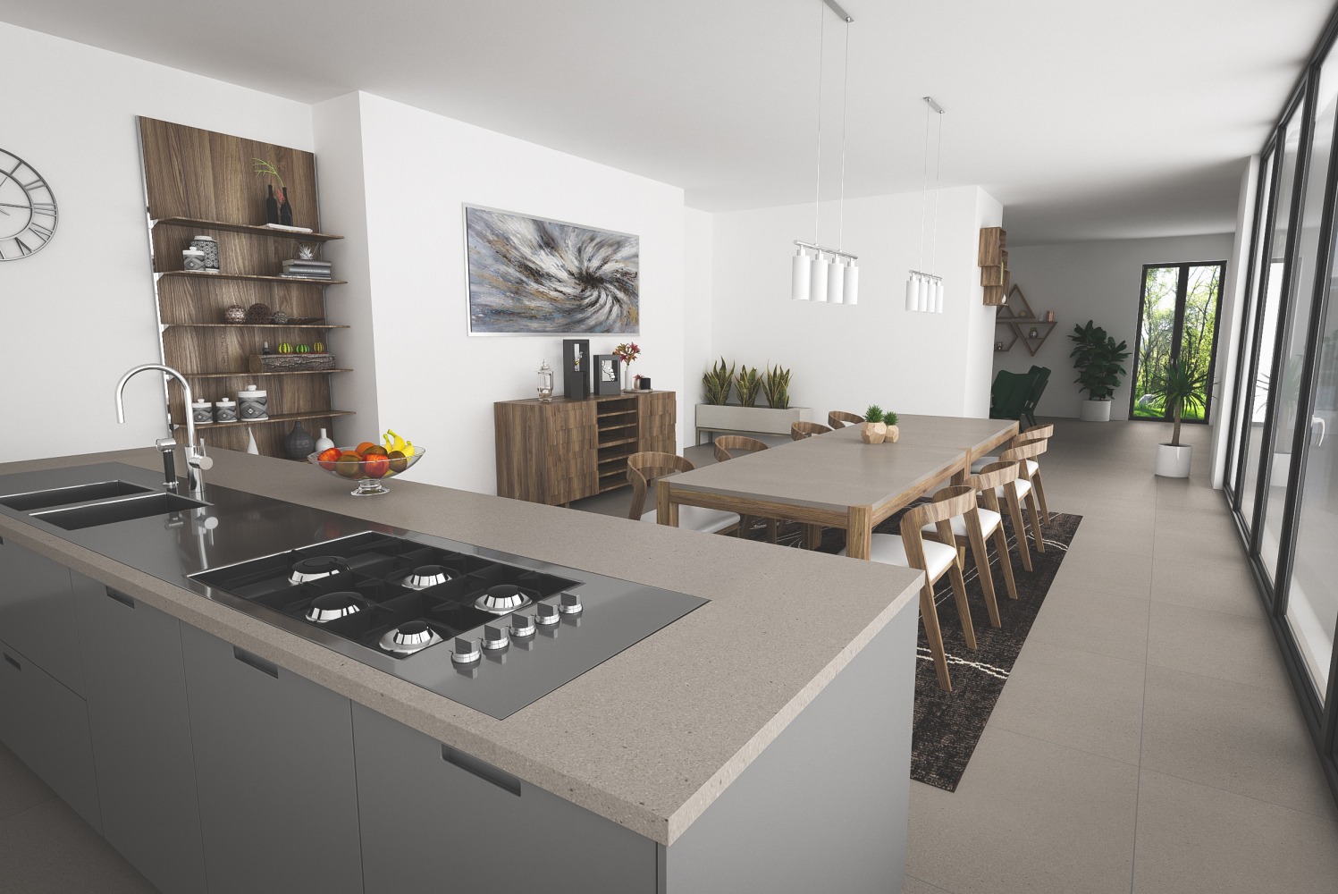 Blat kuchenny z konglomeratu Technistone Gobi Urban, wykonany na wymiar, szary – matowy