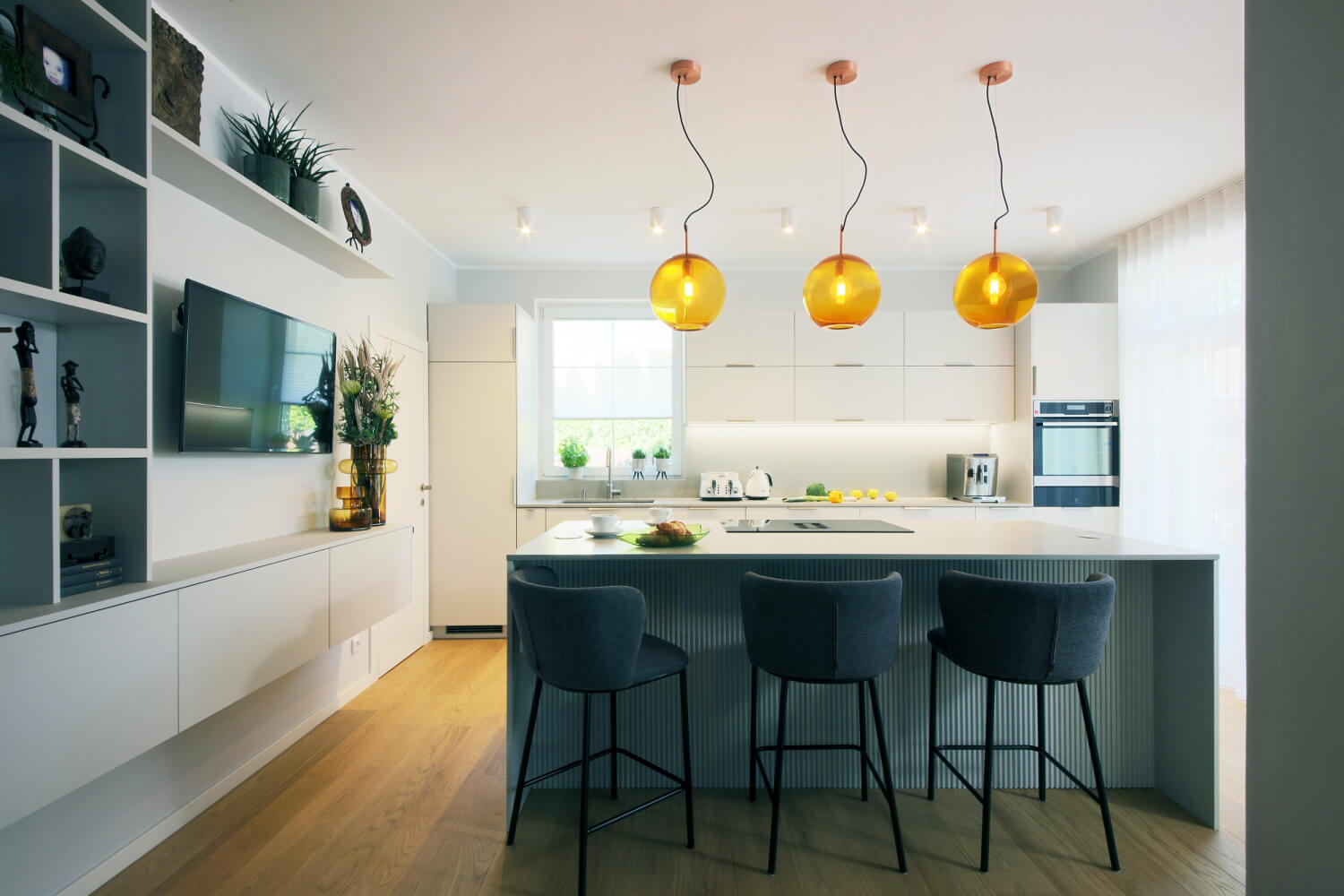 Blat kuchenny z konglomeratu Technistone Noble Concrete Grey, wykonany na wymiar, szary – matowy