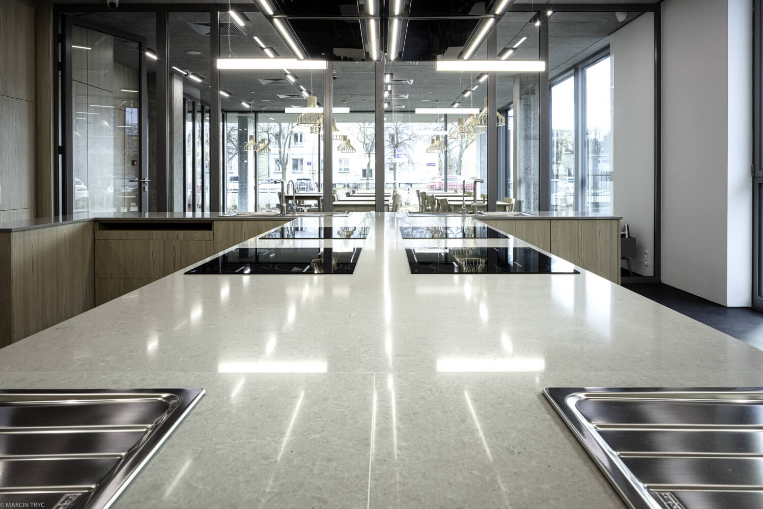 Blat kuchenny z konglomeratu Technistone Noble Concrete Grey, wykonany na wymiar, szary – matowy