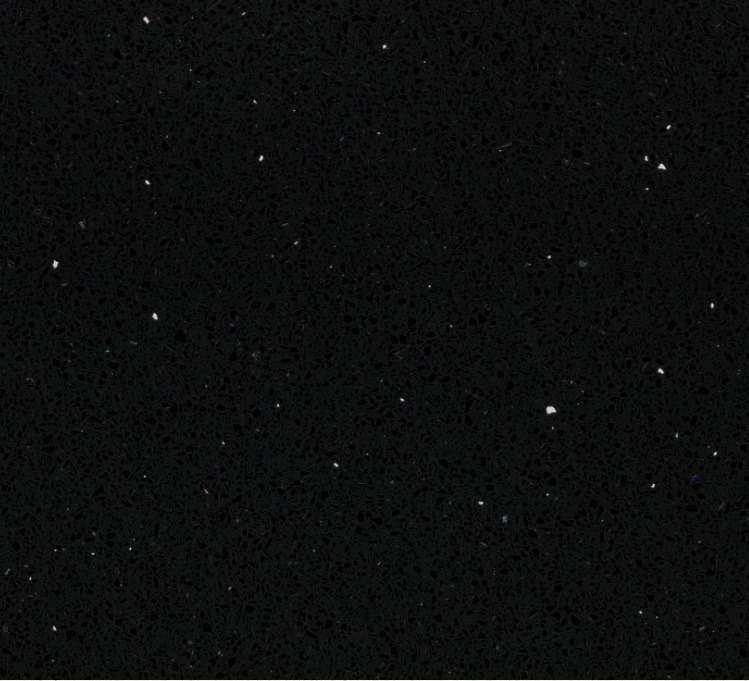 Blat kuchenny z konglomeratu Technistone Starlight Black, wykonany na wymiar, czarny – polerowany