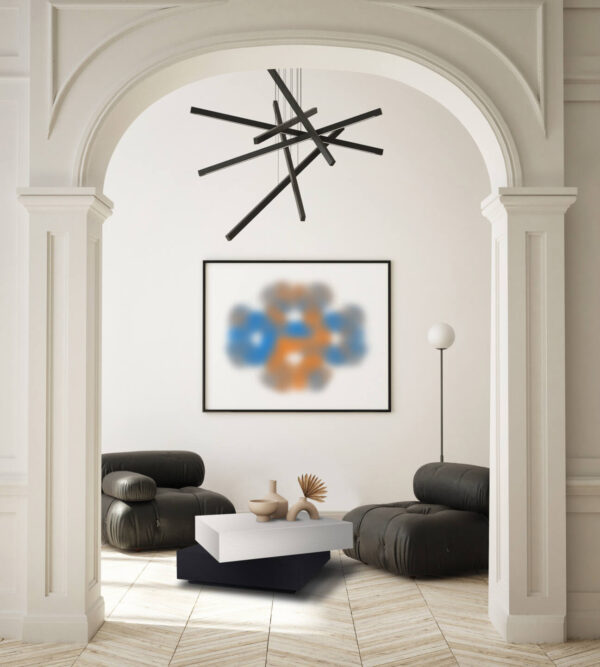 Stół Franko Twister ze spieku kwarcowego Franko Avorio i Basalto Nero 90 x 90 cm