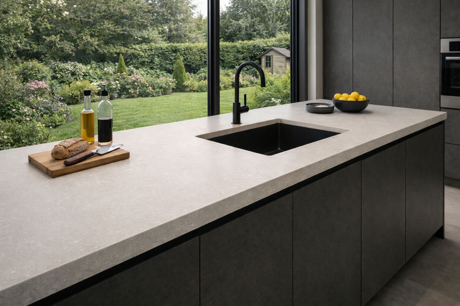 Konglomerat kwarcowy F-Quartz Silver Mist na blat