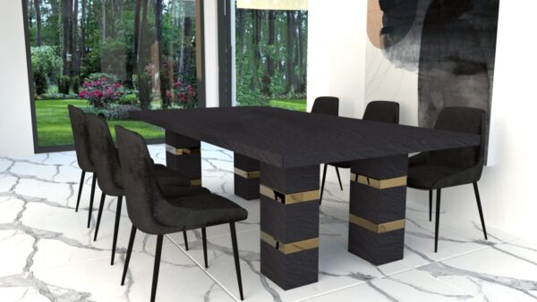 Stół Franko Hercules ze spieku kwarcowego Franko Ardesia Nero A Spacco 240×120
