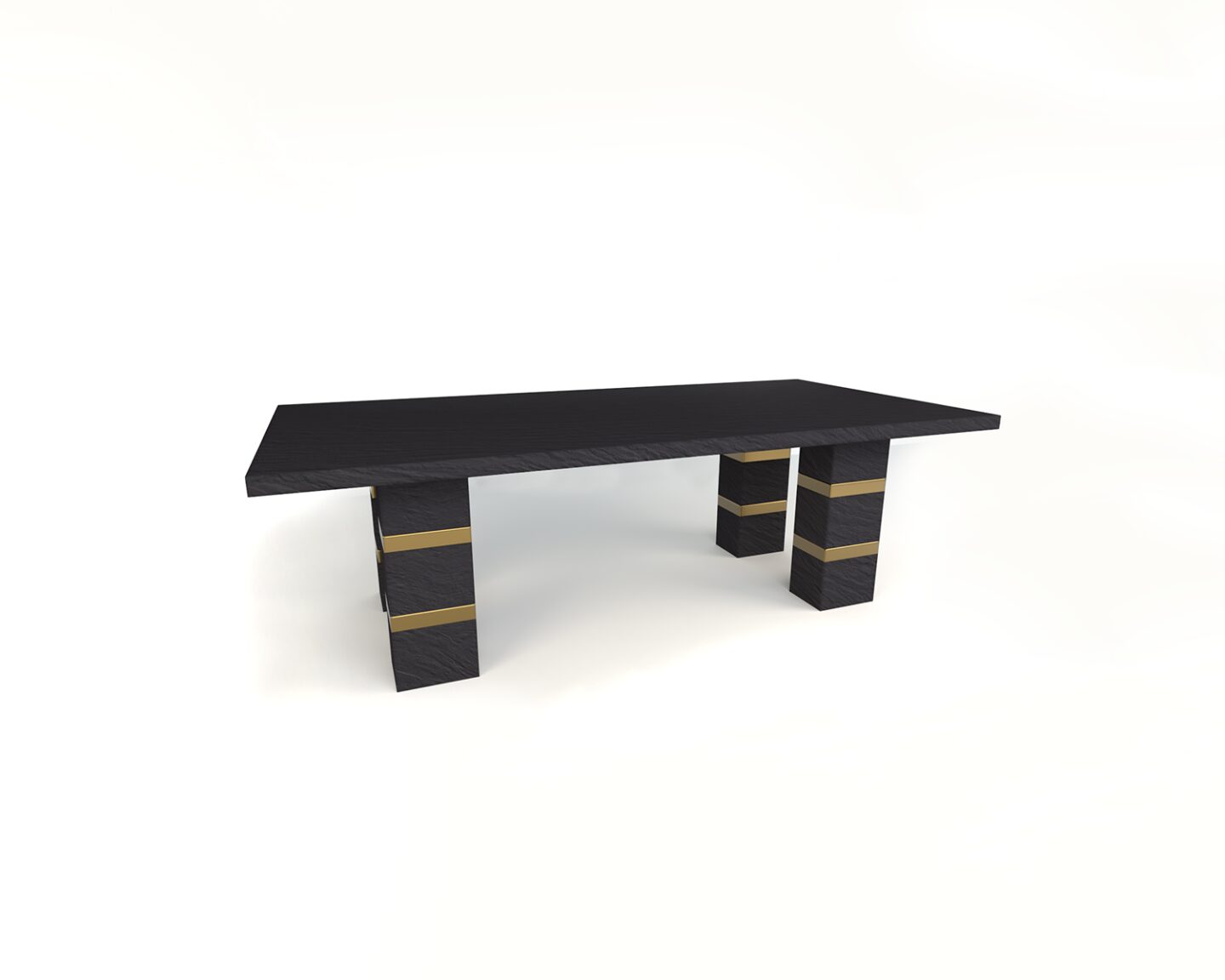 Stół Franko Hercules ze spieku kwarcowego Franko Ardesia Nero A Spacco 240×120