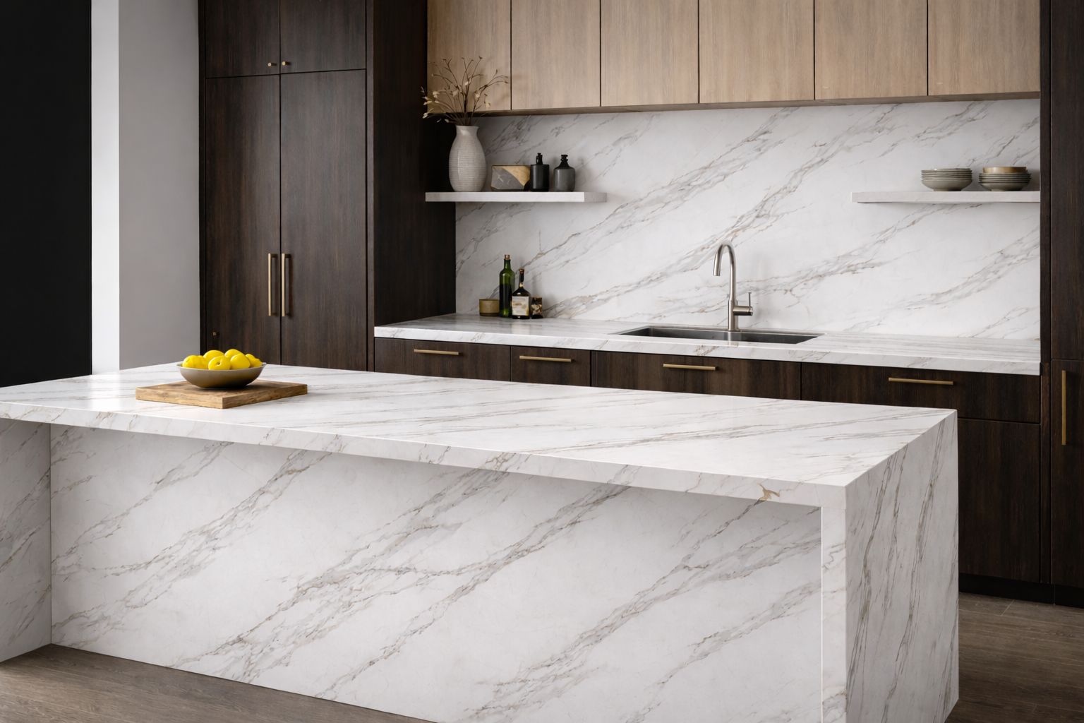 Konglomerat kwarcowy F-Quartz Calacatta Mona Lisa na blat
