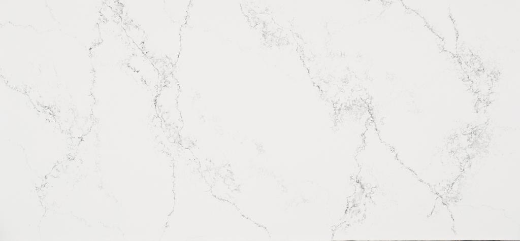 Blat kuchenny z konglomeratu wykonany na wymiar, biały – Caesarstone Empira White – polerowany