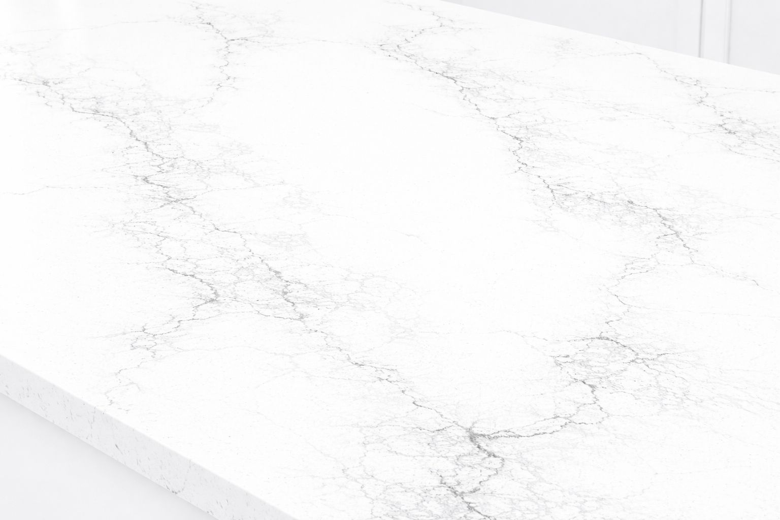Blat kuchenny z konglomeratu wykonany na wymiar, biały – Caesarstone Empira White – polerowany