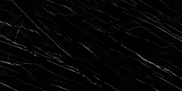 Blat kuchenny Laminam Naturali Nero Marquina Extra ze spieku kwarcowego, wykonany na wymiar, czarny – polerowany
