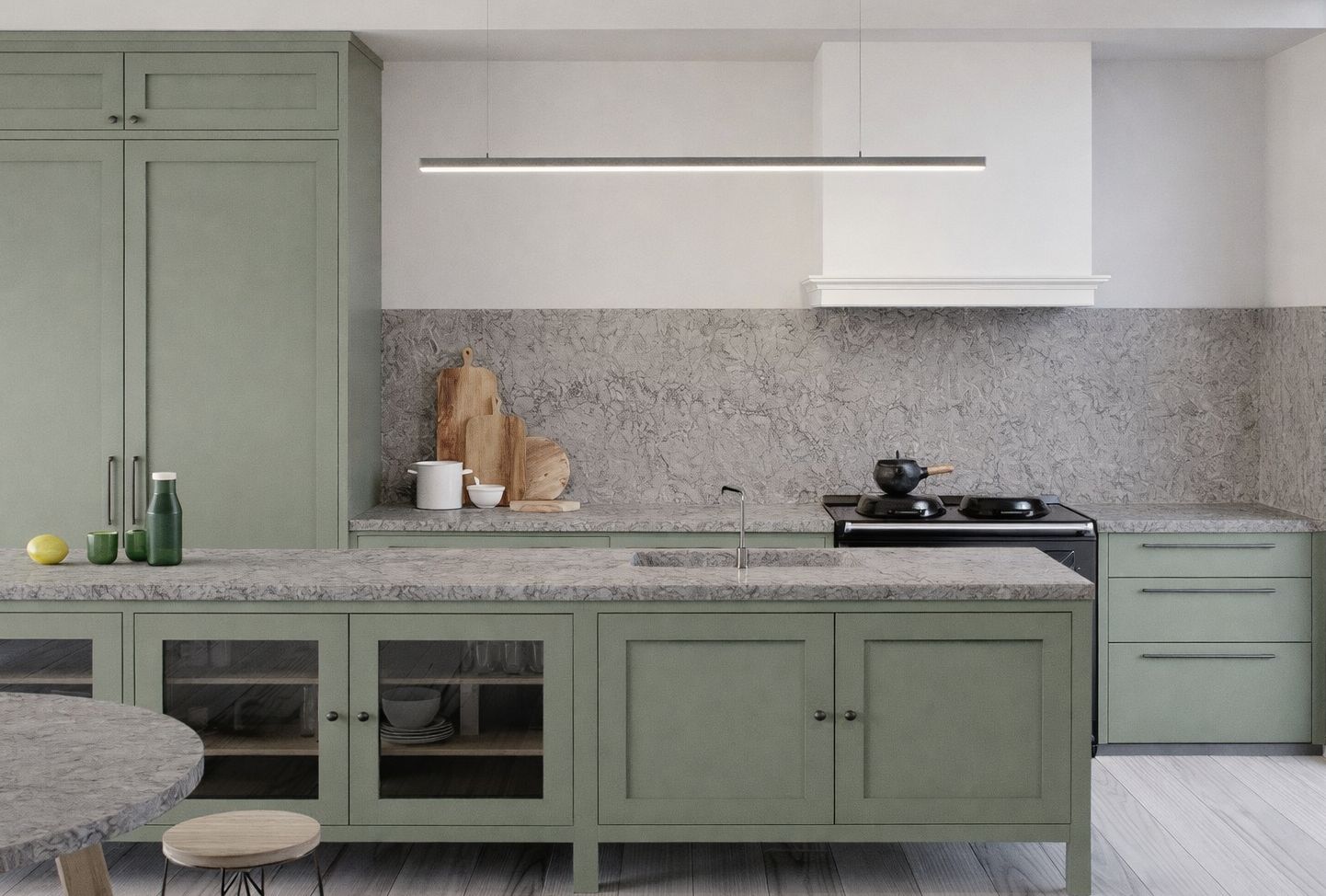 Blat kuchenny z konglomeratu wykonany na wymiar, szary – Caesarstone Turbine Grey – polerowany