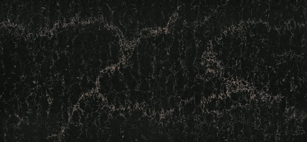Blat kuchenny z konglomeratu wykonany na wymiar, czarny – Caesarstone Vanilla Noir – polerowany